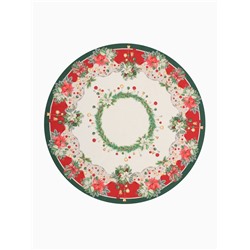 Скатерть новогодняя «Этель. Рождественский венок», d=150 см, 100% хлопок, саржа 190 г/м²