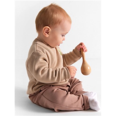 Джемпер вязаный новогодний «Крошка Я. Еловые веточки», рост 74-80 см, бежевый