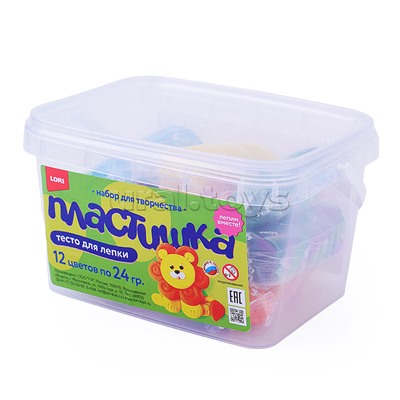 Тесто для лепки. Пластишка. 12 цветов