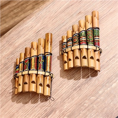 Сувенирный музыкальный инструмент «Флейта Пана», 2×15×9 см, МИКС