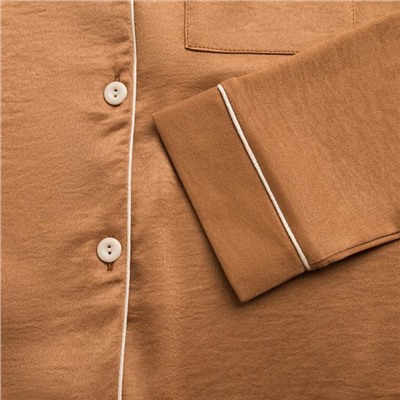 Пижама женская (сорочка, брюки) MINAKU: Light touch, бронзовая, размер 46