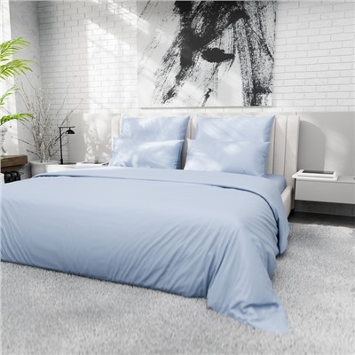 Пододеяльник 1.5-спальный «Этель», 150×220 см, голубой, сатин