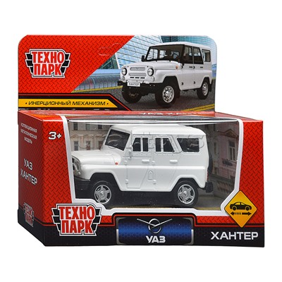 Машина металл UAZ Хантер длина 10,5 см, инерция, белый