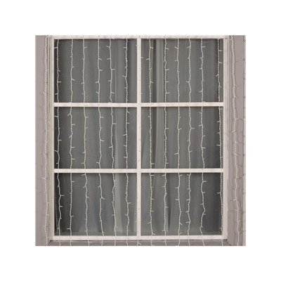 Гирлянда «Занавес» 2×6 м, IP44, УМС, белая нить, 1440 LED, свечение синее, 220 В