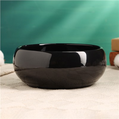 Кашпо - бонсайница «Мира», круглое, 18×18×7 см, чёрное