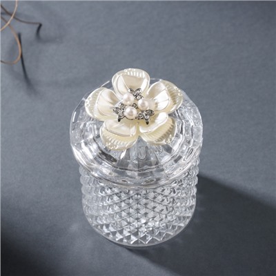 Шкатулка для украшений «Цветок пятилистник», стекло, 6×6×8.5 см