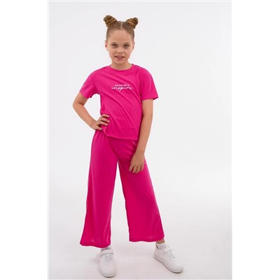 Летний костюм для девочки в рубчик-лапша Happyfox