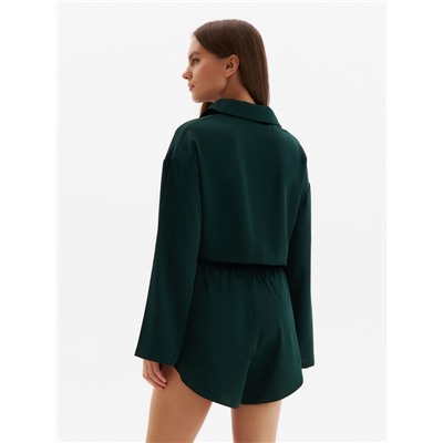 Пижама женская (рубашка, шорты) женская MINAKU: Home collection, изумруд, размер 42