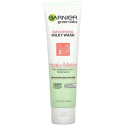 Garnier, Green Labs, Smoothing Milky Wash, Hyalu-Melon, 4.4 fl oz (130 ml)