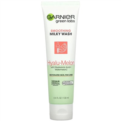 Garnier, Green Labs, Smoothing Milky Wash, Hyalu-Melon, 4.4 fl oz (130 ml)
