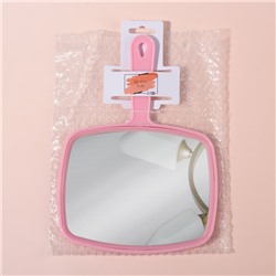 Зеркало с ручкой, зеркальная поверхность 12×15 см, МИКС