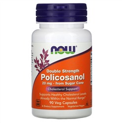 Now Foods, поликозанол повышенной силы действия, 20 мг, 90 растительных капсул