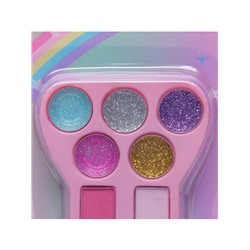 Подарочный набор косметики для девочек: тени для век, блеск для губ, румяна, МИКС