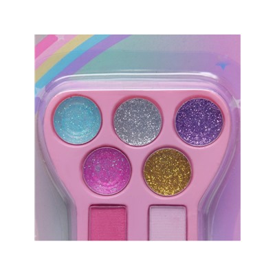 Подарочный набор косметики для девочек: тени для век, блеск для губ, румяна, МИКС