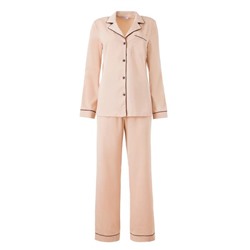 Пижама женская (рубашка, брюки) MINAKU: Light touch, бежевая, размер 52