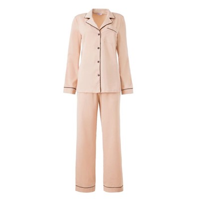 Пижама женская (рубашка, брюки) MINAKU: Light touch, бежевая, размер 52