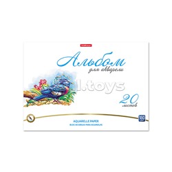 Альбом для рисования 20л. с бумагой для акварели 180 г на клею Birds, А4,
