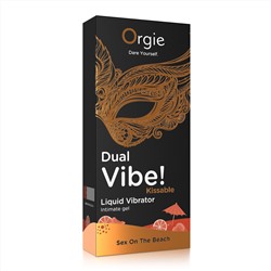 Съедобный гель Dual Vibe Sex On The Beach с эффектом вибрации и вкусом коктейля «секс на пляже» - 15 мл.