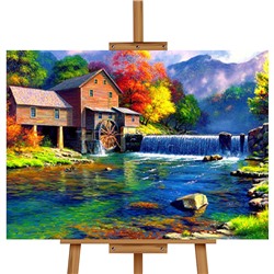 Набор для рисования "Картина по номерам 40х50 см. Осенняя водяная мельница"