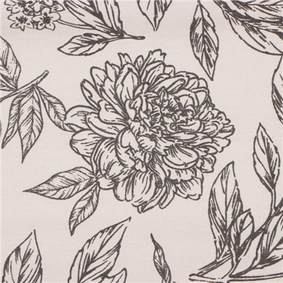 Дорожка на стол Этель Black flowers 40×149 см, 100% хлопок, саржа 190 г/м², серая