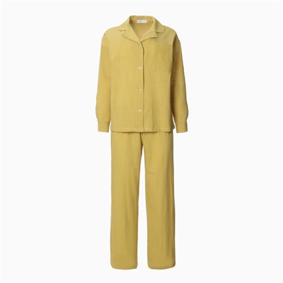 Пижама женская (рубашка, брюки) KAFTAN Basic, размер 40-42, охра