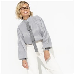 Рубашка с несъёмным драпирующимся галстуком, Трендовый канал (new)