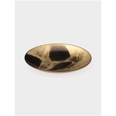 Тарелка Magistro Brown Marble, d=21 см, стекло, коричневая