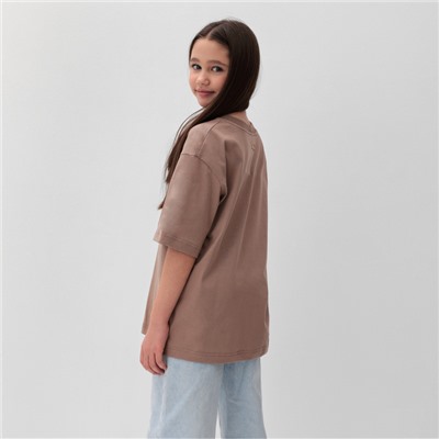 Футболка детская MINAKU: Basic line, бежевая, рост 104 см