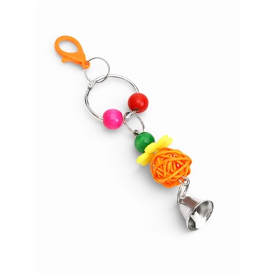Игрушка для птиц «Шарики», 18×4.5 см, с колокольчиками, цвет МИКС