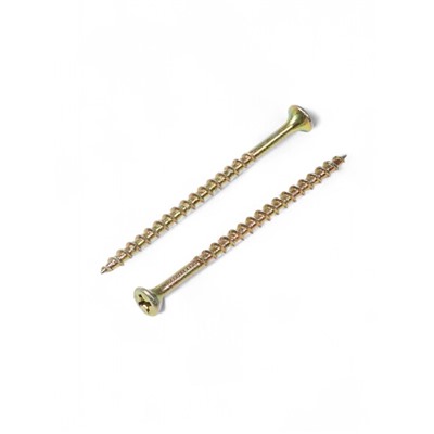 Саморез по дереву 3.9×64(65) мм, крупная резьба, желтый цинк, в упаковке 10 кг