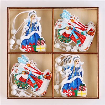 Подвески «Дед Мороз и Снегурочка», набор 12 шт., МИКС