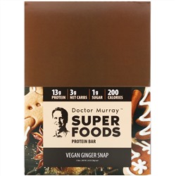 Dr. Murray's, Superfoods Protein Bars, Vegan Ginger Snap, 12 Bars, 2.05 oz (58 g) Each