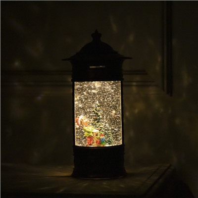 Светодиодная фигура «Фонарь с эльфом» 14×27×14 см, пластик, батарейки ААх3 (не в комплекте), USB, свечение тёплое белое