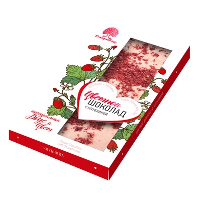 Шоколад цветной с клубникой / 100 г / Сибирский кедр