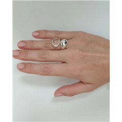 Кольцо с белым серебрением