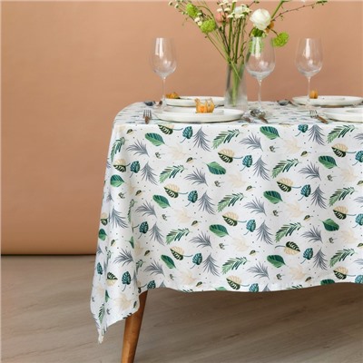 Скатерть «Этель. Домашние растения», 149×220 см, 80% хлопок, 20% п/э, сатин 110 г/м²