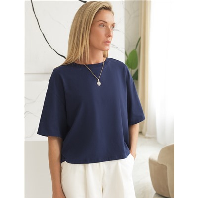 Укороченная футболка силуэта овер-сайз