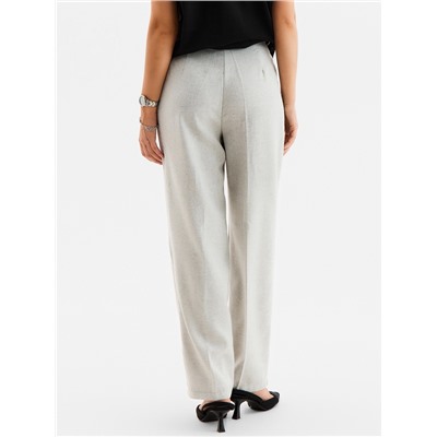 Брюки женские с защипами MINAKU: Modern classic, серые, размер 46