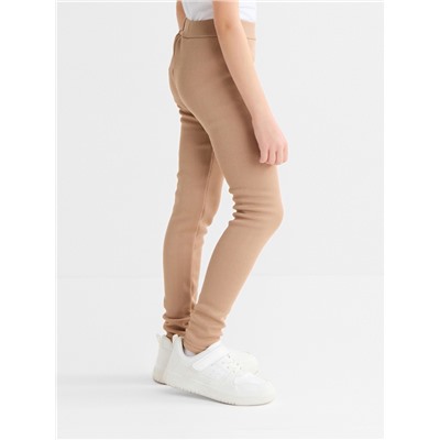 Легинсы для девочки на флисе Collorista, коричневые, рост 152 см