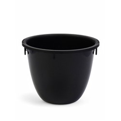 Кашпо для цветов «Жемчужина», 7 л, d=36 см, h=22 см, пластик, со вставкой, подвесное, цвет графитовый