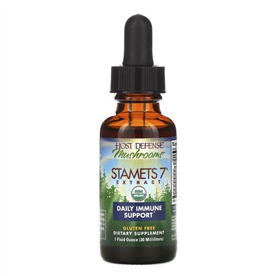 Fungi Perfecti, Stamets 7 Extract, ежедневная иммунная поддержка, 1 жидкая унция (30 мл)