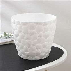 Горшок для цветов с поддоном «Камни», 2.6 л, пластиковый, белый