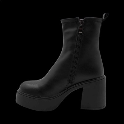 Ботинки из натуральной кожи на меху РМ-094-1 черные