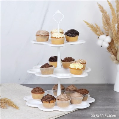 Ваза 3х ярусная для фуршета 30,5х30,5х40 см / P3X /уп 36/