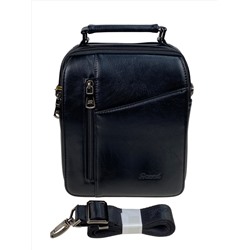 Мужская сумка из натуральной кожи  цвет черный