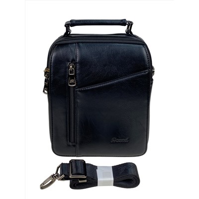 Мужская сумка из натуральной кожи  цвет черный