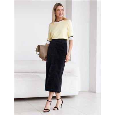 Юбка-карандаш из эластичного микро-вельвета