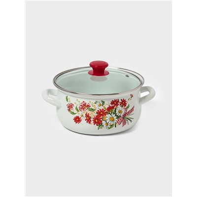 Набор кастрюль эмалированных «Астры-1-Экстра», 3 предмета: 2 л, 3 л, 4 л, белый