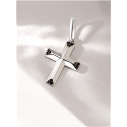 Подвеска из серебра с нат.шпинелью родированная 925 пробы 7-06рч416