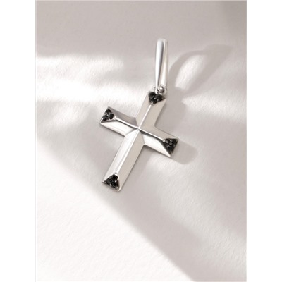 Подвеска из серебра с нат.шпинелью родированная 925 пробы 7-06рч416